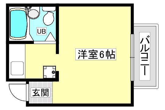 ダイドーメゾン西宮北口(ワンルーム/4階)の間取り写真