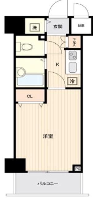 トーシンフェニックス日本橋イースト(1K/7階)の間取り写真