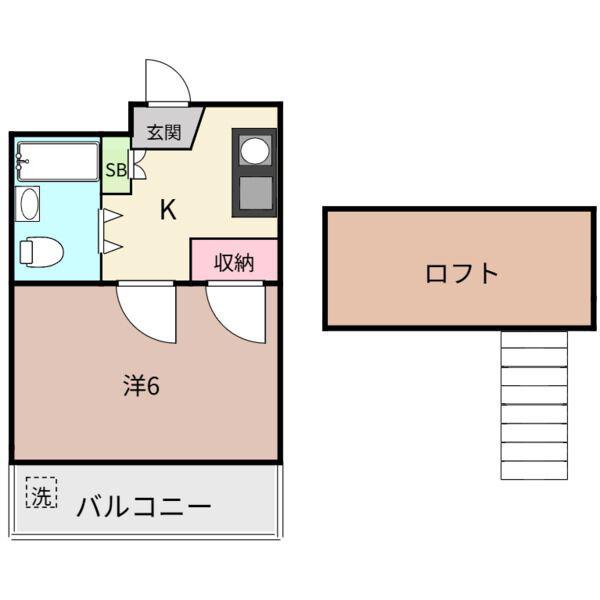 ネスト大森(1K/2階)の間取り写真