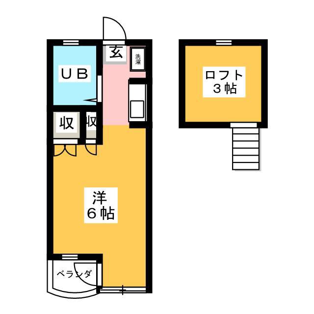 コーポ吉田(ワンルーム/2階)の間取り写真