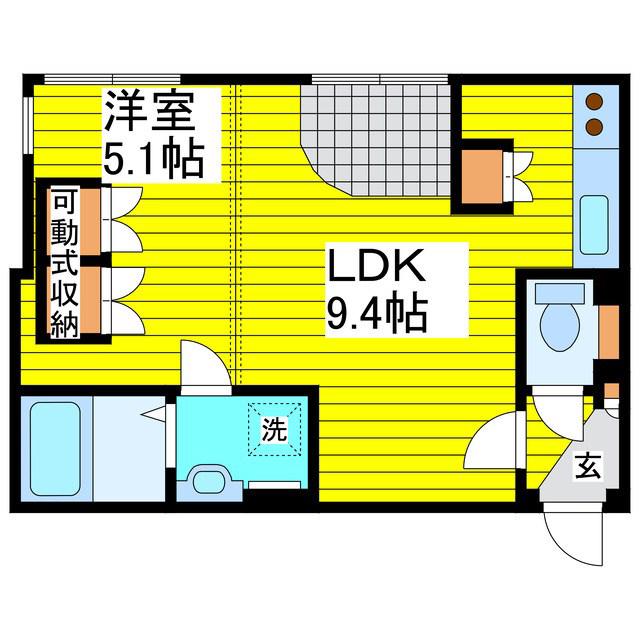 GRANDWOOD KANON(1LDK/1階)の間取り写真
