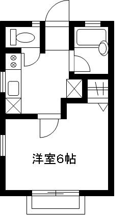 ＪＲ成田線 酒々井駅 徒歩8分 2階建 築33年(1K/1階)の間取り写真