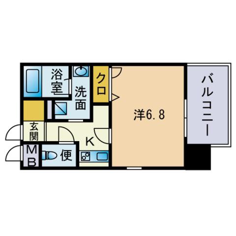 エンクレスト博多MATE(1K/11階)の間取り写真