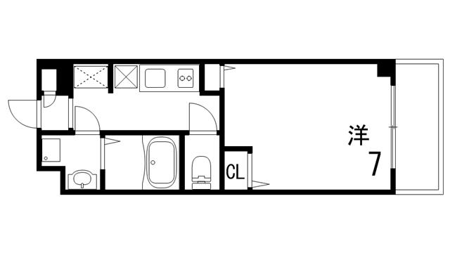 ポコアポコ芦屋(1K/2階)の間取り写真