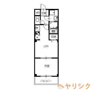 アムールMINERVA(1LDK/2階)の間取り写真