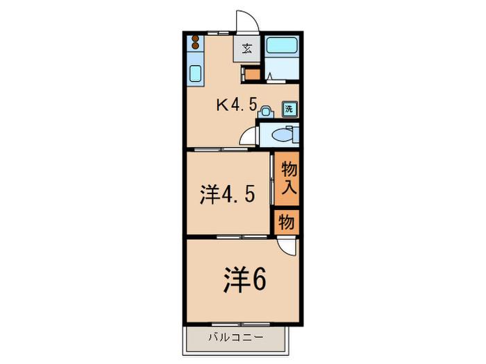 NKサンパレス(2K/2階)の間取り写真