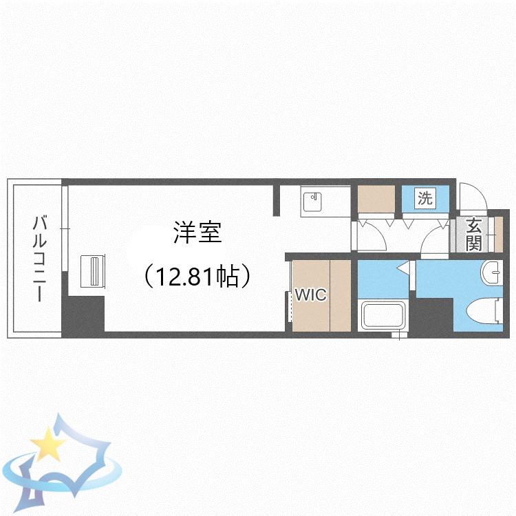 プライマル札幌北4条(1K/3階)の間取り写真