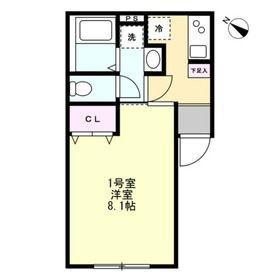 ベイルーム小田急相模原II(1K/1階)の間取り写真