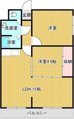 エルコンフォール(2LDK/3階)の間取り写真