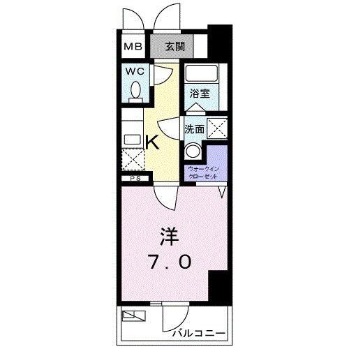 SASON(1K/3階)の間取り写真