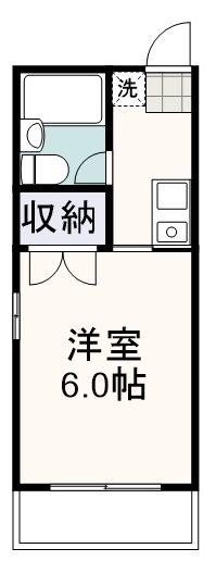 ジュネス大坪(1K/1階)の間取り写真