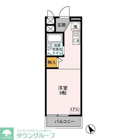 サザンクロスハイム(ワンルーム/1階)の間取り写真