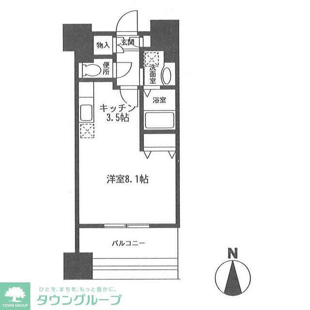 スタービレ海老名(ワンルーム/8階)の間取り写真