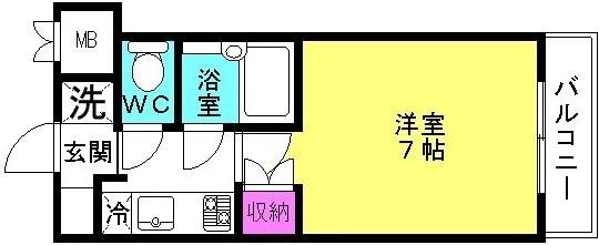サンロード・スクエア・ショウワ(1K/5階)の間取り写真