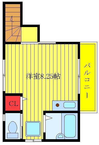 奥山ハイツ(ワンルーム/3階)の間取り写真