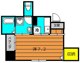 ウエストサイド武(ワンルーム/3階)の間取り写真