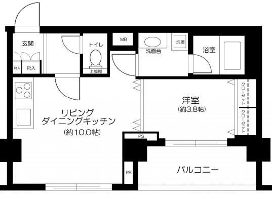 デュオ・スカーラ麹町(1LDK/2階)の間取り写真