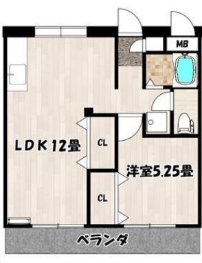 フローラTM(1LDK/3階)の間取り写真