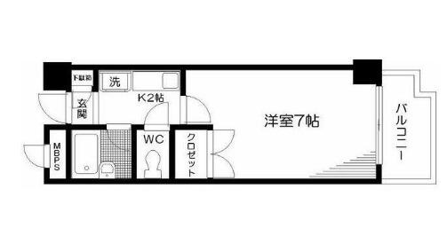 日神パレステージ玉川上水(1K/1階)の間取り写真