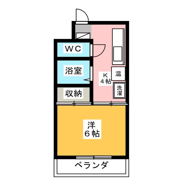 ハイクオリティ秀水(1K/4階)の間取り写真