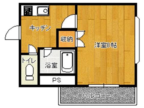 MMKコーポB(1K/3階)の間取り写真