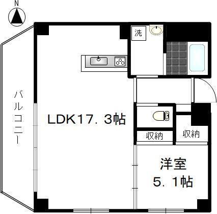 カルム日暮里レジデンス(1LDK/5階)の間取り写真