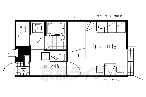レオパレス塚修(1K/2階)の間取り写真