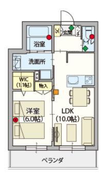 シニア限定 ヘーベルVILLAGE 相模原(1LDK/3階)の間取り写真