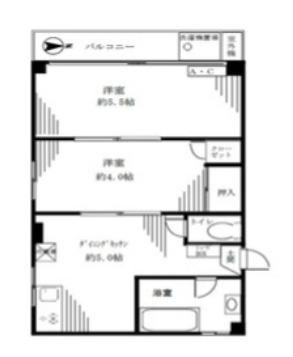 新星ビル(2DK/4階)の間取り写真