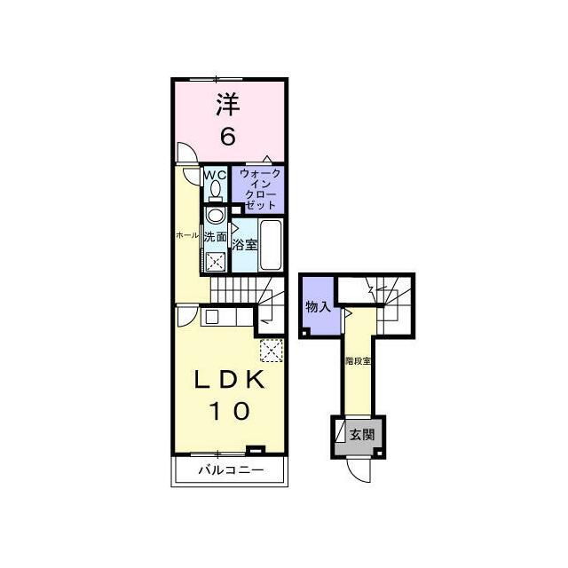 プロムナード(1LDK/2階)の間取り写真