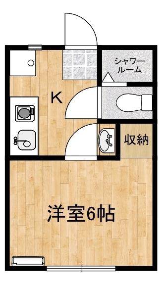 第2早川コーポ(1K/1階)の間取り写真