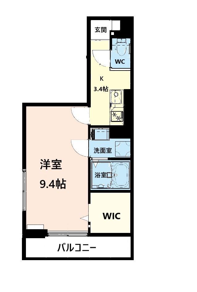 HALE IRVINE(1K/3階)の間取り写真