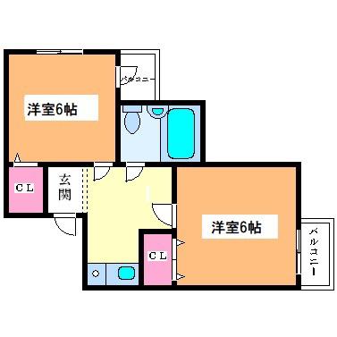 パラツオ姫島(2K/3階)の間取り写真