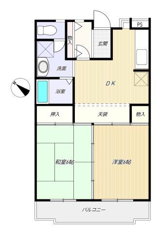 大成ハイツ(2DK/2階)の間取り写真