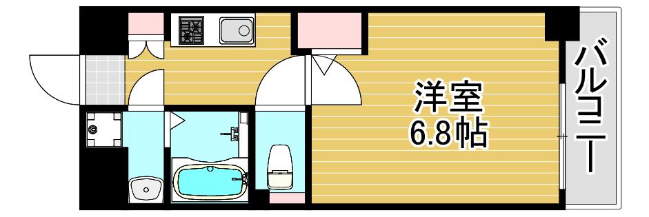 エクスクルーシブレジデンス西九条(1K/8階)の間取り写真