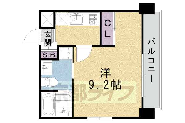 ラナップスクエア京都駅西(1K/5階)の間取り写真