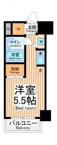 東急ドエルアルス川崎(ワンルーム/9階)の間取り写真