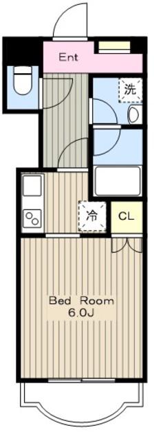 PLUSH GARDEN SPACE(1K/2階)の間取り写真