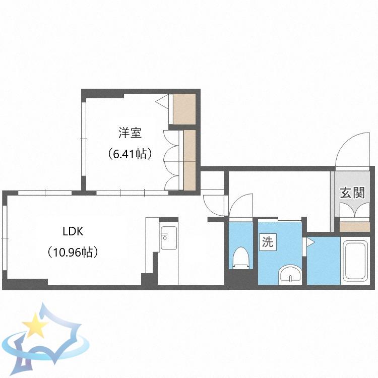 THE RESIDENCE PARK YAMAHANA(1LDK/2階)の間取り写真