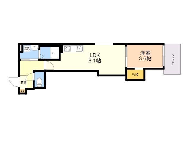 CRECIA周船寺 2(1LDK/1階)の間取り写真