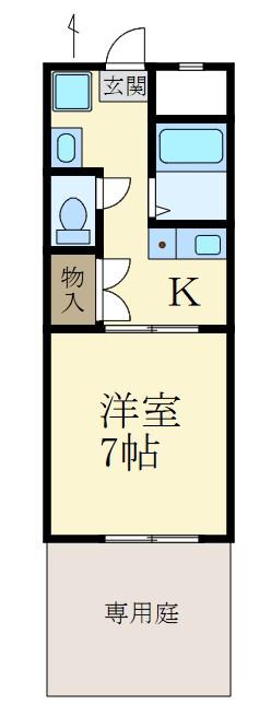 SK水栖(1K/1階)の間取り写真