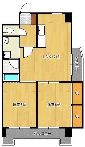 アルシュ北方(2LDK/11階)の間取り写真