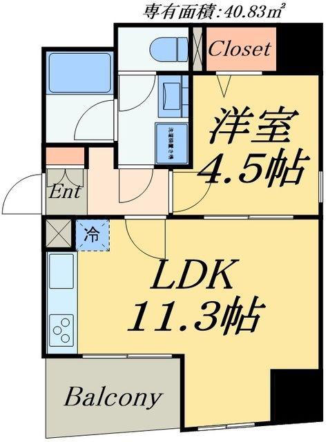 グランドルチェ北上野(1LDK/7階)の間取り写真