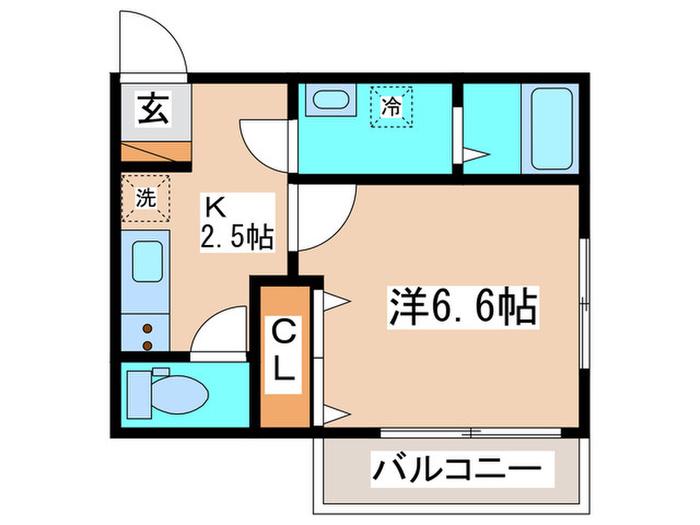 APT.NRT(1K/2階)の間取り写真