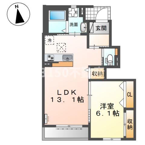 サンライズA(1LDK/1階)の間取り写真