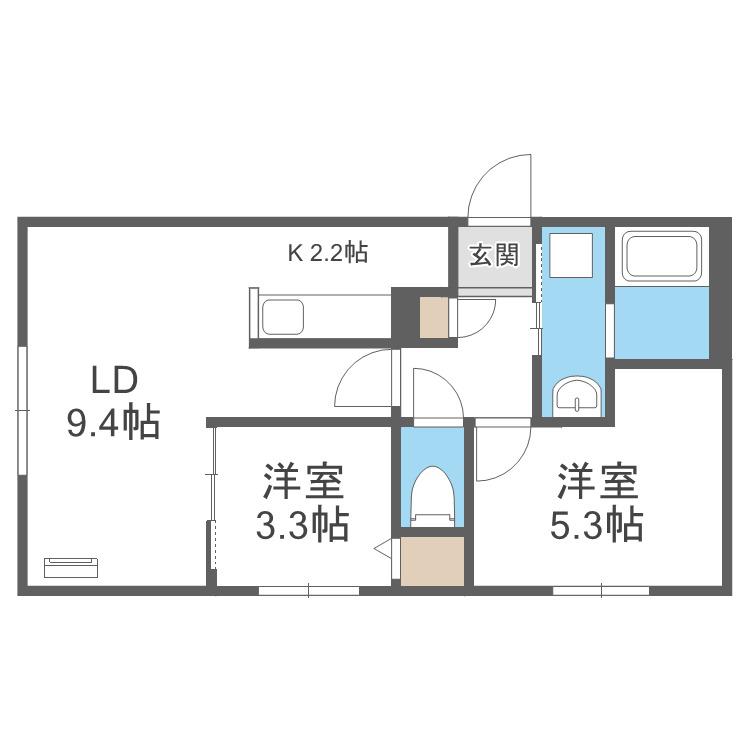 REN FAULT N22(2LDK/1階)の間取り写真