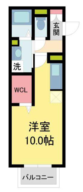 クレール(ワンルーム/2階)の間取り写真