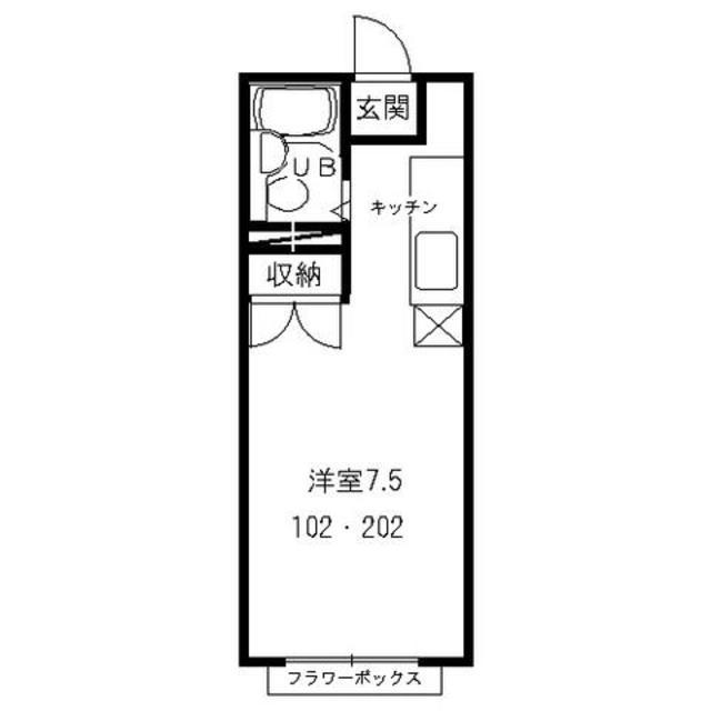 エステートピアMIKI(ワンルーム/2階)の間取り写真