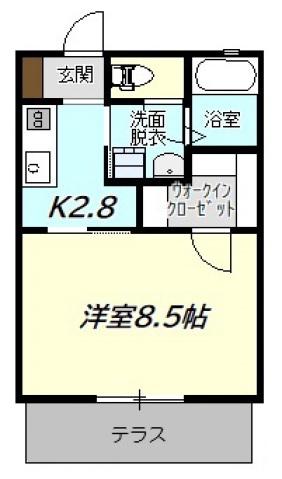クレール大町(1K/1階)の間取り写真