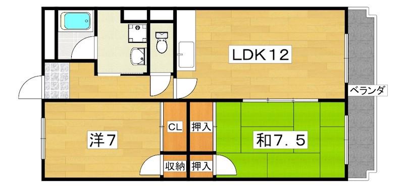 アメニティΑ館(2LDK/6階)の間取り写真